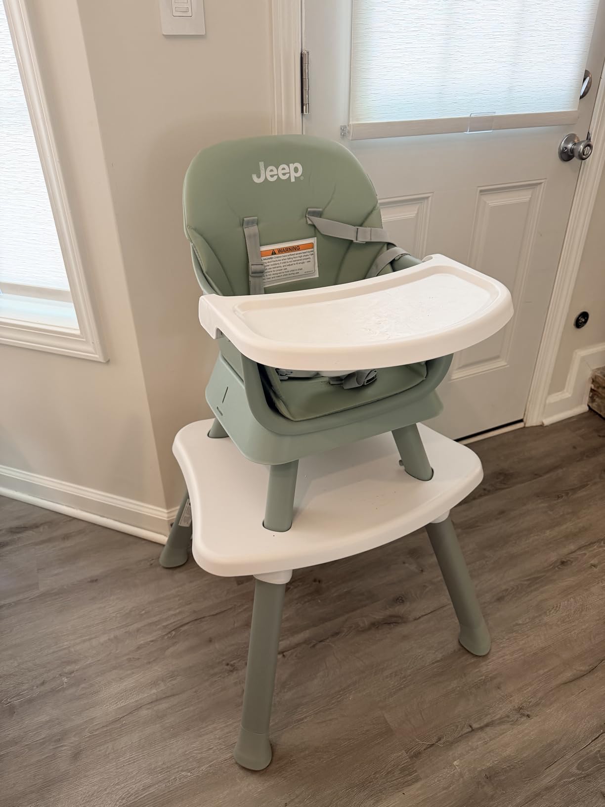 Jeep Milestone 6-in-1 High Chair by Delta Children - High Chair Converts to Stool, Booster Seat, Toddler Chair, Activity Table and Desk and Chair, Sage Green customer photo 2