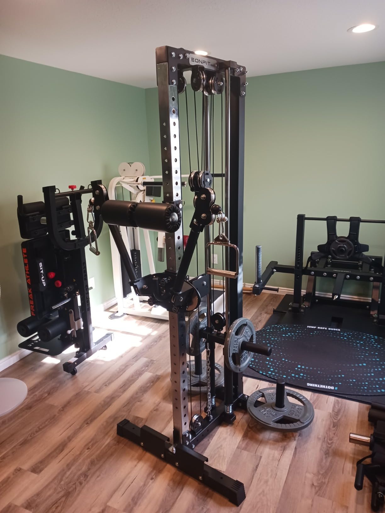 Eonfit E1 2.0 Cable Station, Cable Crossover Machine with Pulley System | Wall Mount & Free Standing Dual Swivel Arms Cable Machine with Removable Footplate for Garage Home Gym customer photo 2