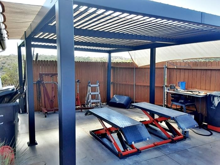 PURPLE LEAF Louvered Pergola 10' x 12' Outdoor Pergola w/Drainage System | 70 mph for stability, Ideal for compact spaces, All-aluminum frame built to last, Adjustable louvers control shade customer photo 1