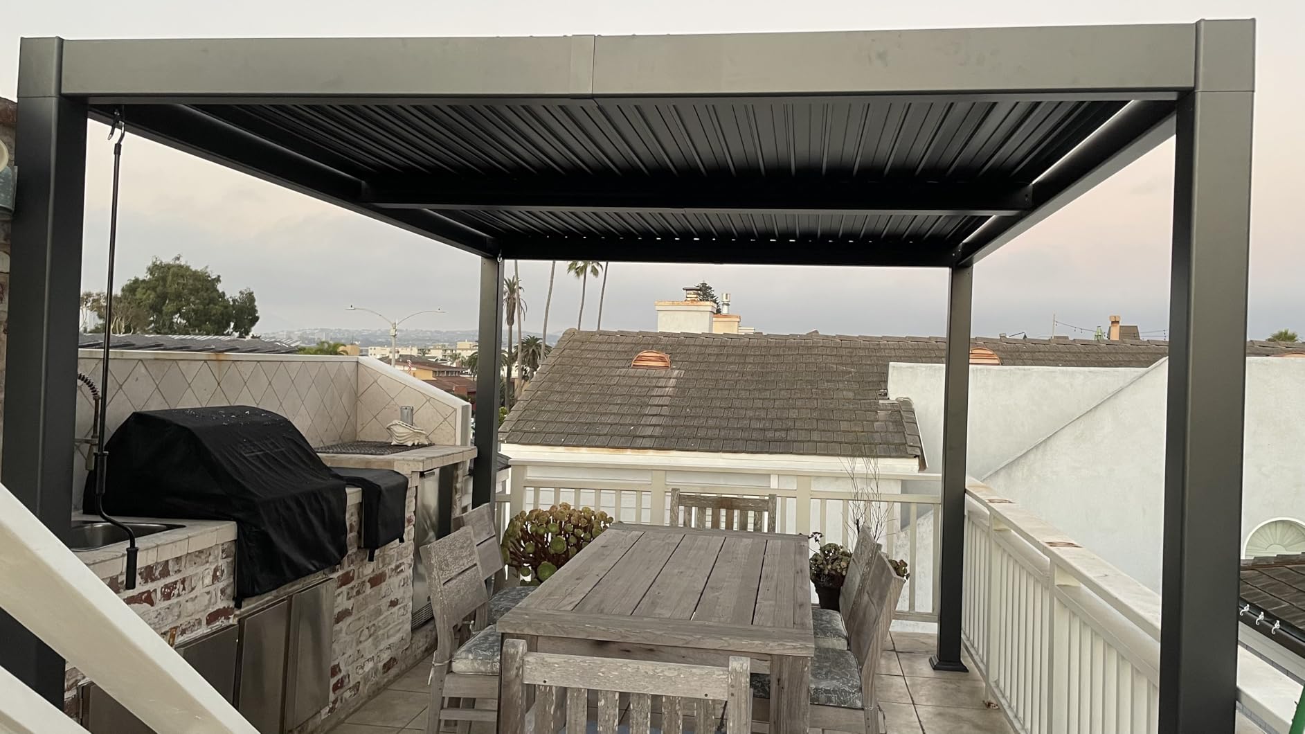 PURPLE LEAF Louvered Pergola 10' x 12' Outdoor Pergola w/Drainage System | 70 mph for stability, Ideal for compact spaces, All-aluminum frame built to last, Adjustable louvers control shade customer photo 2