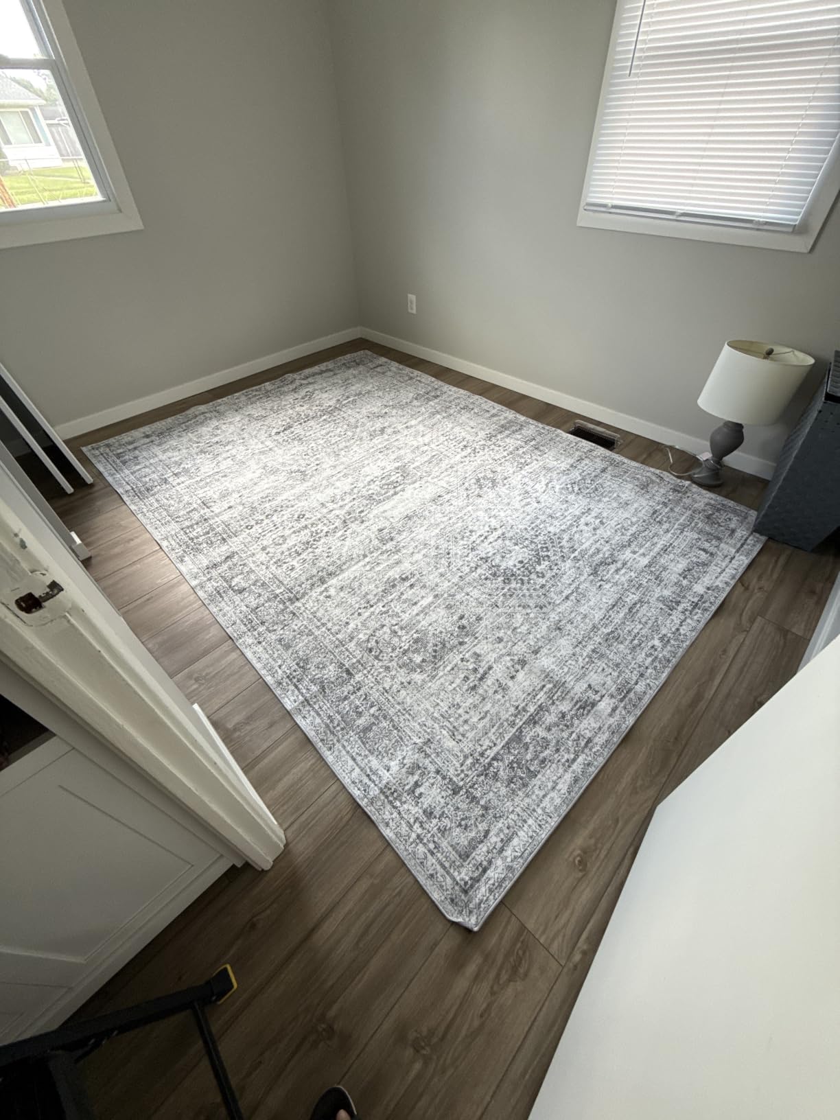 Soalmost 5x7 Area Rugs Beige Low Pile Washable Trendy Faded Style Rug | Vintage Non-Slip Indoor Accent for Bedroom Dining, Foldable Stain Resistant Floor Carpet Mat Under Table Home Office Decor customer photo 1