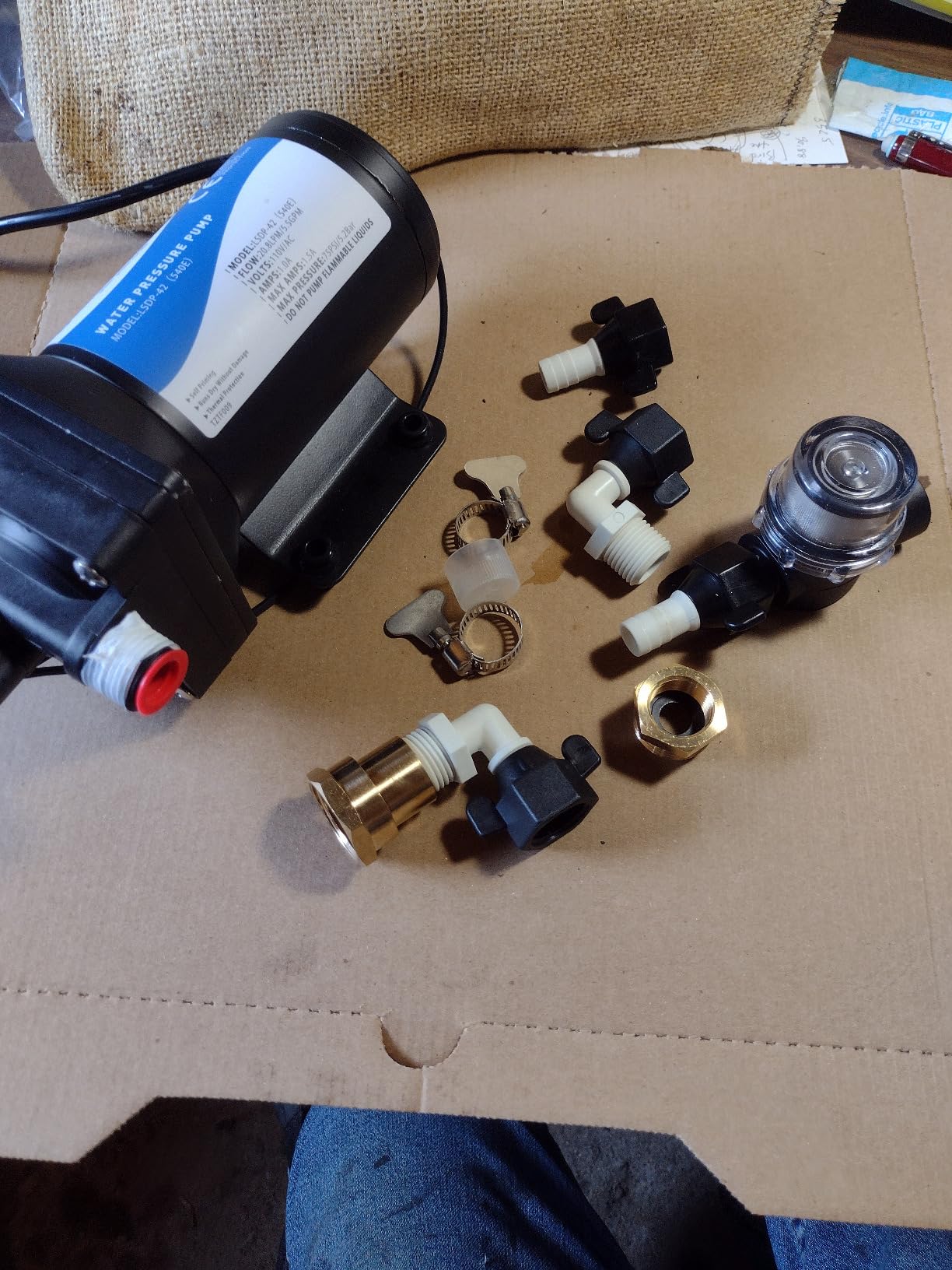 RV Fresh Water Pump 110V Water High Pressure Increase Booster Pump for Home Irrigation 5.5GPM 75PSI Marine Boat Washdown Pump Diaphragm on Demand Water Pump for Yard Garden Camp Yacht customer photo 1