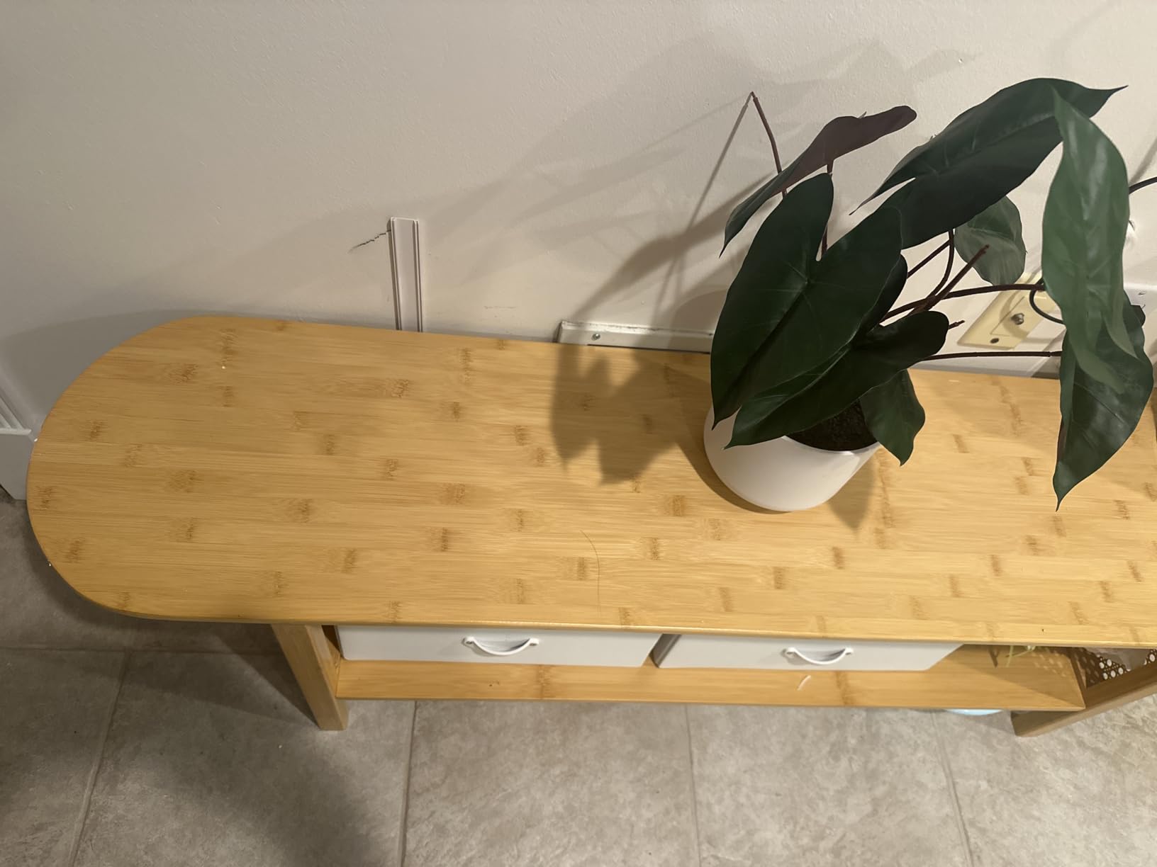 Tiita Walnut TV Stand for 65-Inch TVs, 2 Open Shelves, Modern Media Console | Bamboo Construction, Mid Century Style, Open Storage for Electronics and Decor in Living Rooms and Bedrooms customer photo 2