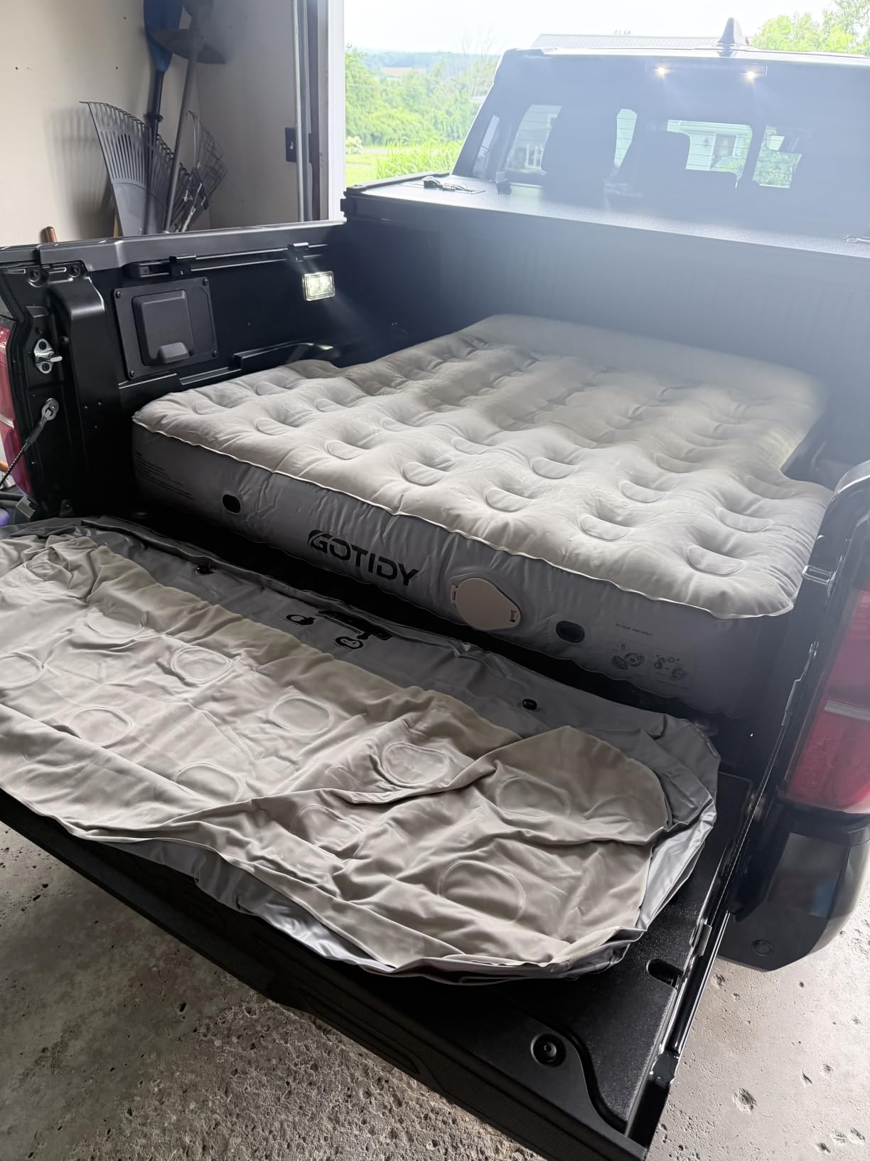 Inflatable Truck Bed Mattress for Tacoma Truck Air Mattress 5ft-5.5ft for Mid-Size Pickup with Detachable Tailgate Extension, Honda Ridgeline Jeep Gladiator JT, Space-Optimized Design, Built in Pump customer photo 1