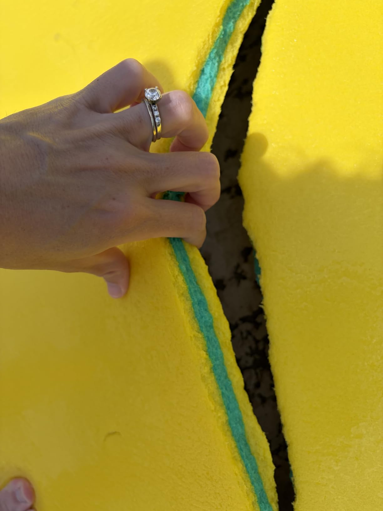 Outroad Floating Water Pad Mat, 3 Layers XPE Foam 9/12/18 Ft Lily Pad for Beach, Ocean, Lake, Roll-Up Floating Island for Water Recreation and Relaxing (Blue/Yellow) customer photo 2