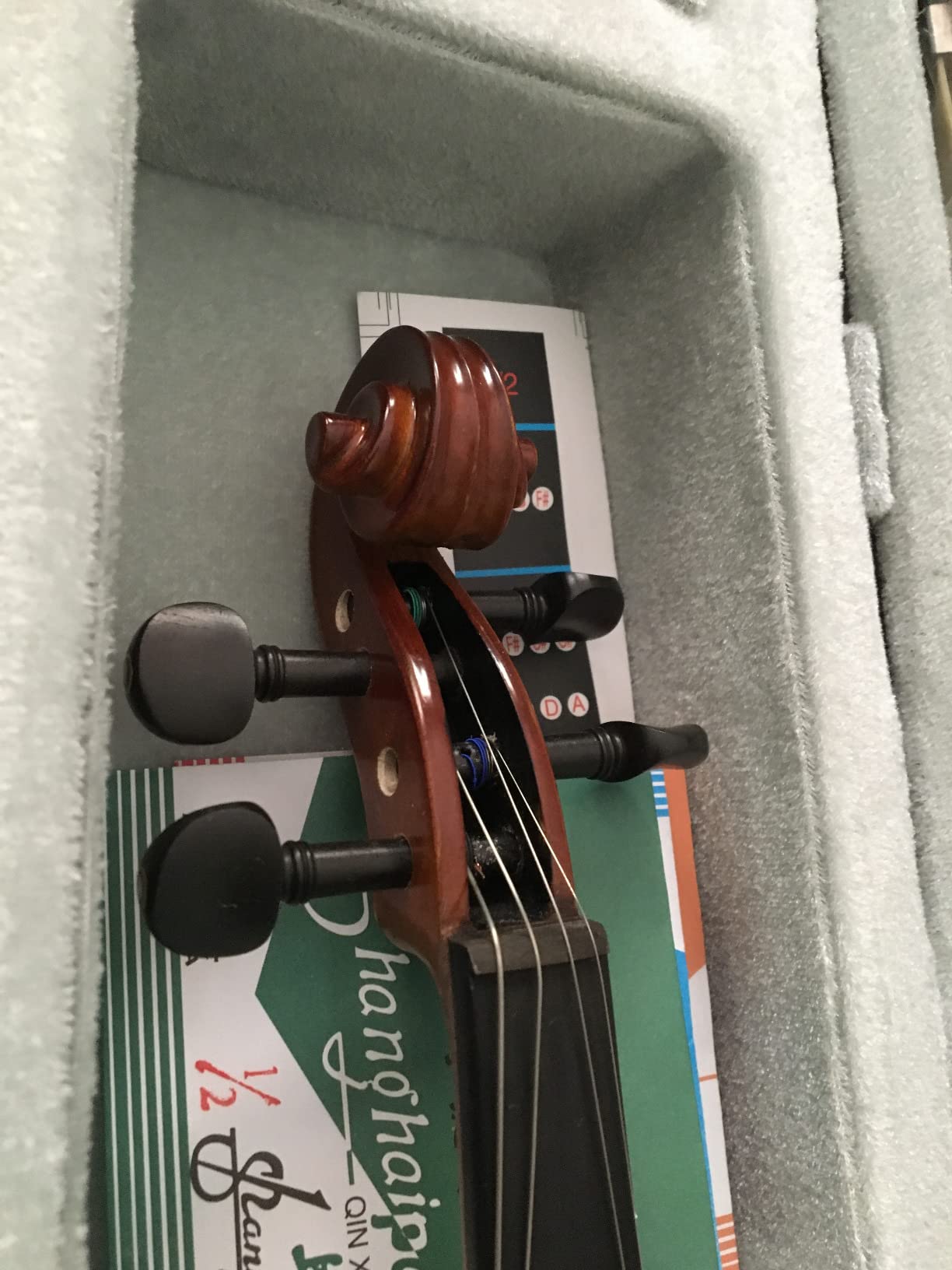 Vangoa Violin 1/2 Size for Beginners Full Set, Spruce Childrens Fiddle Half Size Bundle Medium Acoustic Violins Starter Kit Package w/Side Solidwood, Hard Case for School Students Ages 6-9 customer photo 1