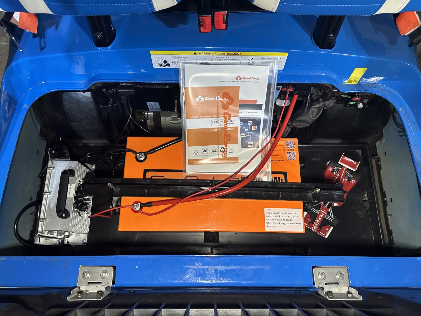 Cloudenergy 48V(51.2V) 105Ah LiFePO4 Lithium Golf Cart Battery Built-in 250A BMS,with Mobile APP,Touch Monitor and retention strap,6000+ Cycles,Perfect for Golf Carts(GFA48V-105AH With Charger) customer photo 2