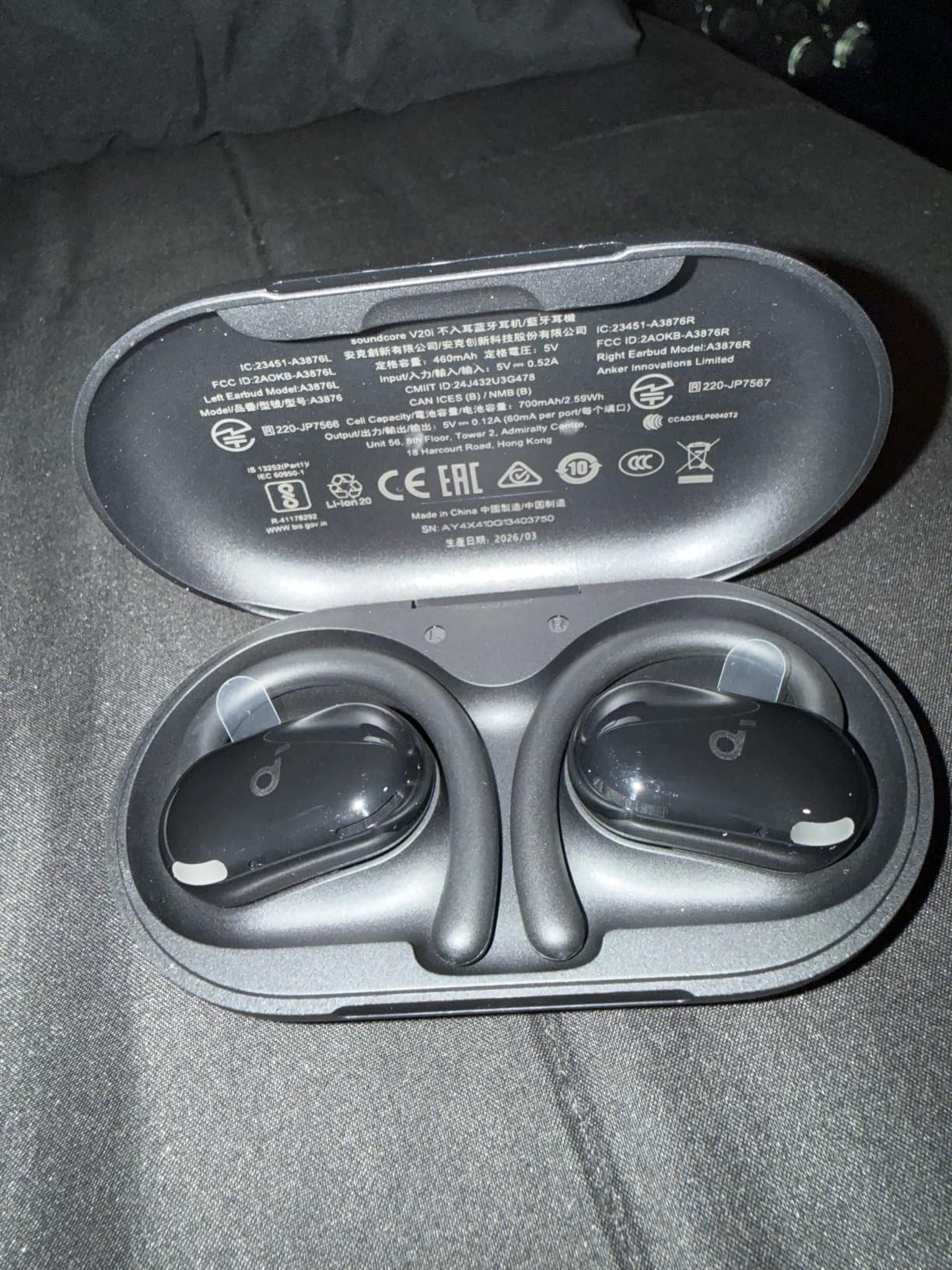 Soundcore V20i by Anker Open Ear Earbuds, Adjustable Hooks, Ultra-Comfort Snug Fit, Power Sound, Clear Calls, IP55, 36H Playtime, Bluetooth 5.4, Multipoint Connection customer photo 2