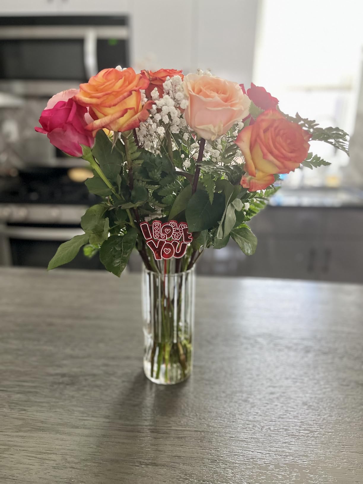 ComSaf Glass Cylinder Vase 8 Inch Tall, Clear Ribbed Decor for Centerpieces | Decorative Flower Vase, Hurricane Floating Candle Holder customer photo 2