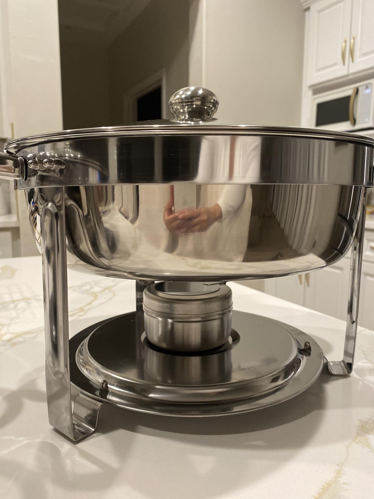Rengue 6QT Chafing Dishes for Buffet, 4 Pack Stainless Steel Round Chafing Dish Buffet Set, Heating and Cooling Buffet Servers and Warmers, Food Warmers for Parties Buffet,Gatherings,Banquets,Weddings customer photo 2