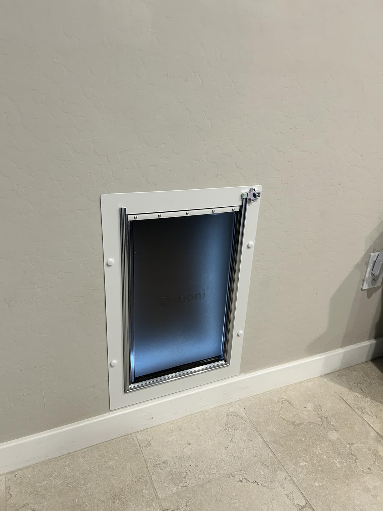 Pet Door for Wall Dog Door for Wall, 3-Flap Doggie Door with Insulation, All-Metal Frame and Telescoping Tunnel, Pets Up to 40 Lb (Medium Size) customer photo 2