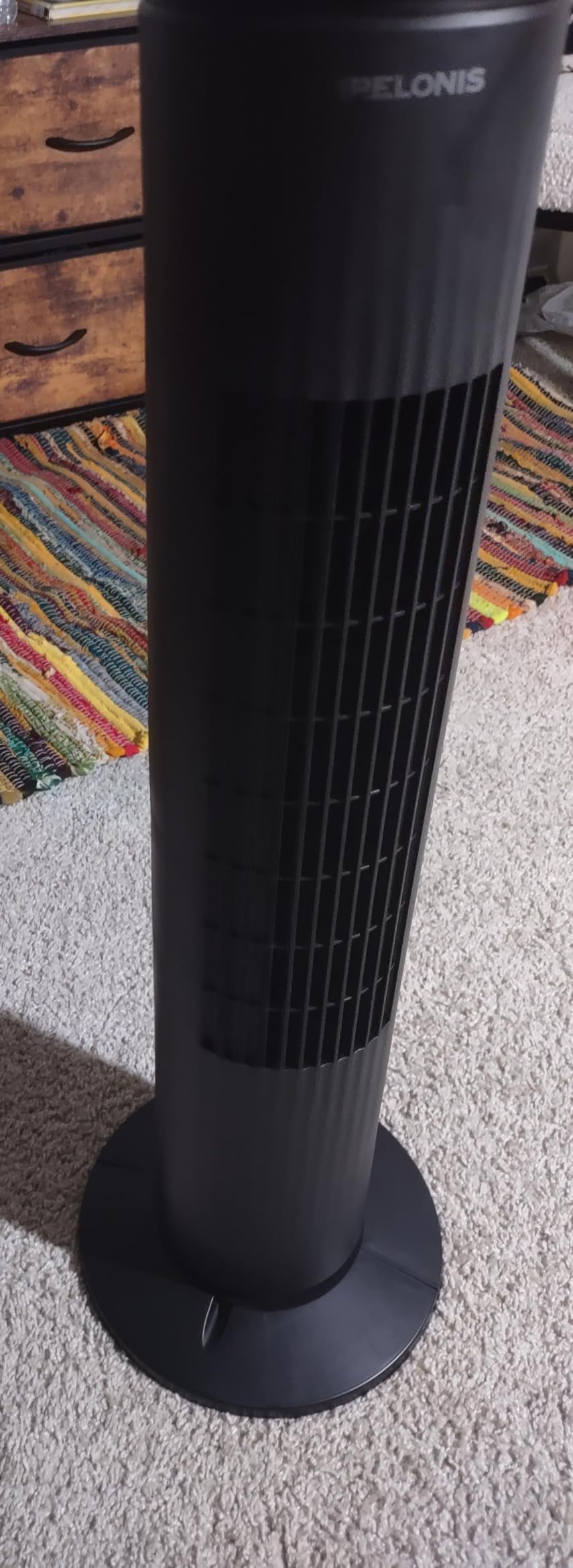 PELONIS 40 inch Bladeless Tower Fan for Bedroom, Standing Fan with Remote Control, 26ft/s, 90° Oscillation, 3 Speed Settings, 27 Db, 3 Modes, 15-Hour Timer, LED Display, Fan that Blows Cold Air, Grey customer photo 1