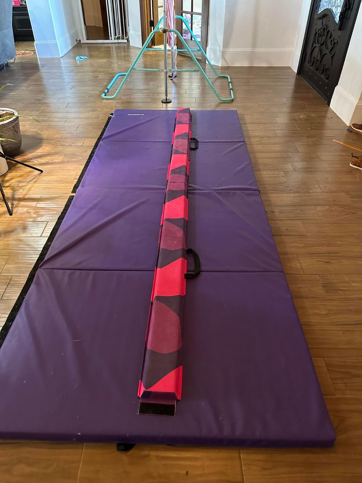 Marfula 6 FT / 8 FT / 9 FT Folding Gymnastics Beam Foam Balance Floor Beam | Extra Firm Foam Balance Beam with Suede Cover, Anti Slip Bottom with Carry Bag, Fold Gymnastic Equipment For Kids Home Club Use customer photo 2