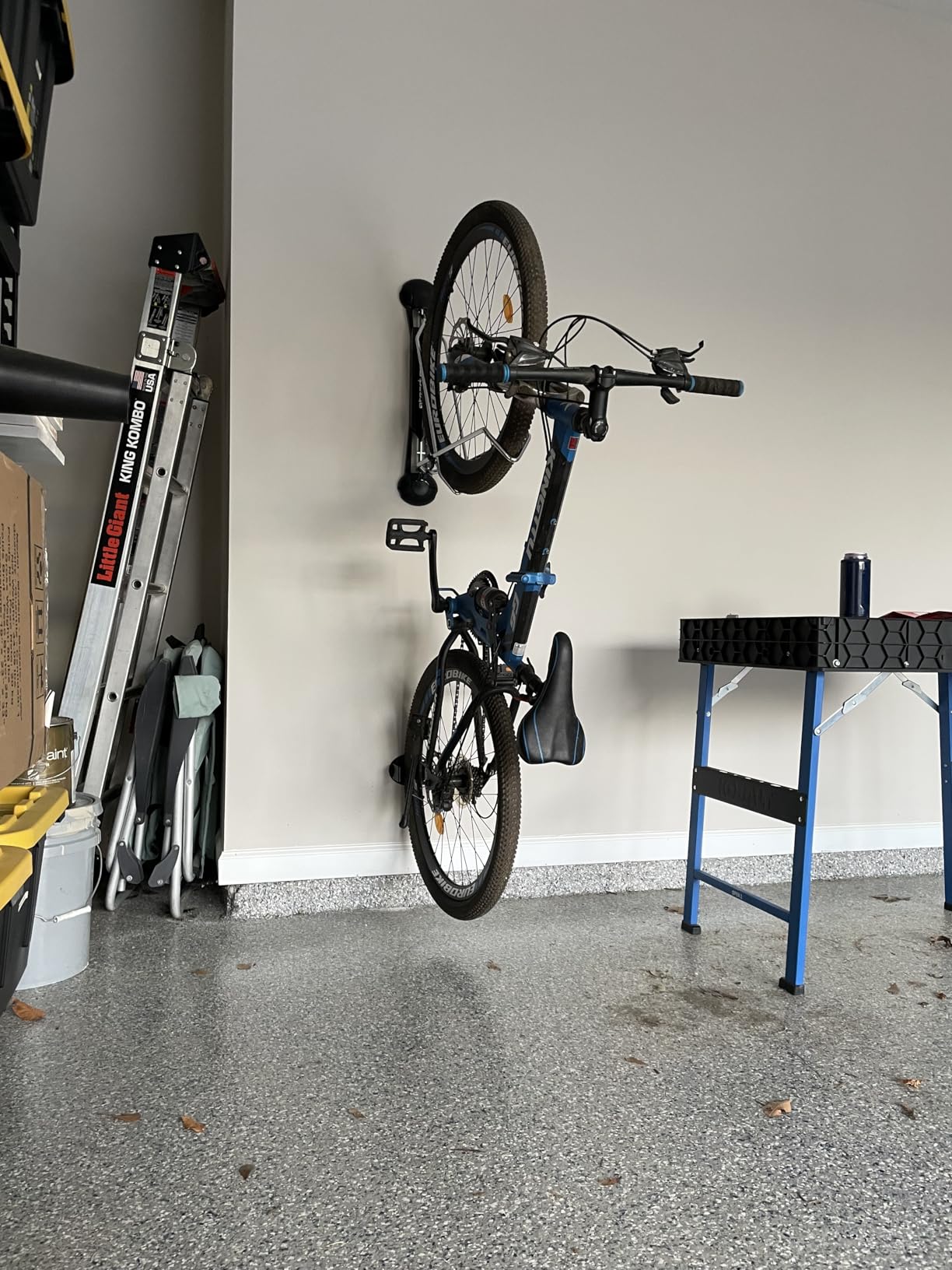 Steadyrack Swivel Bike Wall Mount, Vertical Mountain Bike Rack, Garage | Fits 24 to 29 in wheels and 2.1 to 2.8 in tires. Roll-in, no lift, holds mountain and gravel bikes to 77 lb. customer photo 2