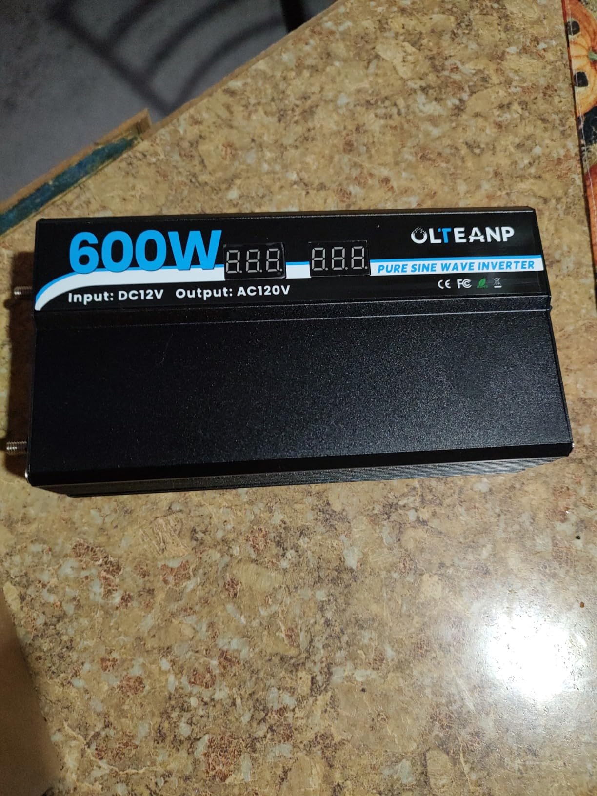 1000W Pure Sine Wave Inverter 12V DC to 120V AC Converter for Car, Truck, Home, Vehicles, Laptop, Car Inverter 12V to 110V with 2 AC Outlets, 2 USB Ports, LCD Display customer photo 1