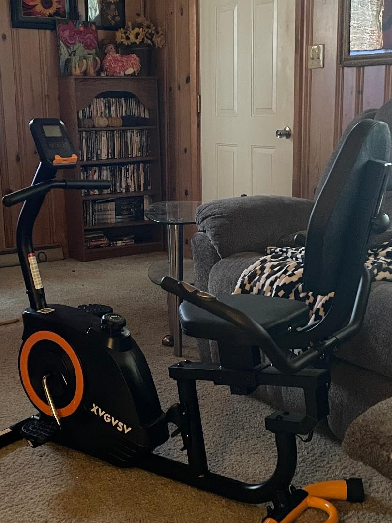 YOSUDA Recumbent Exercise Bike for Home, Magnetic Stationary Bike for Seniors | Quiet Recumbent Bikes with Adjustable Seat, 350LB Capacity, 16-level Resistance, LCD Monitor & Pulse Sensors customer photo 2