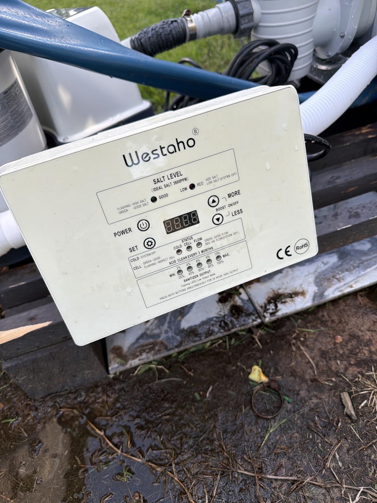 Saltwater Pool System, Westaho Salt Chlorine Generator with USA Titanium Cell for Above Ground Pools Up to 15,000 Gallons, Compatible with Intex Pool, IP 66 Waterproof customer photo 2