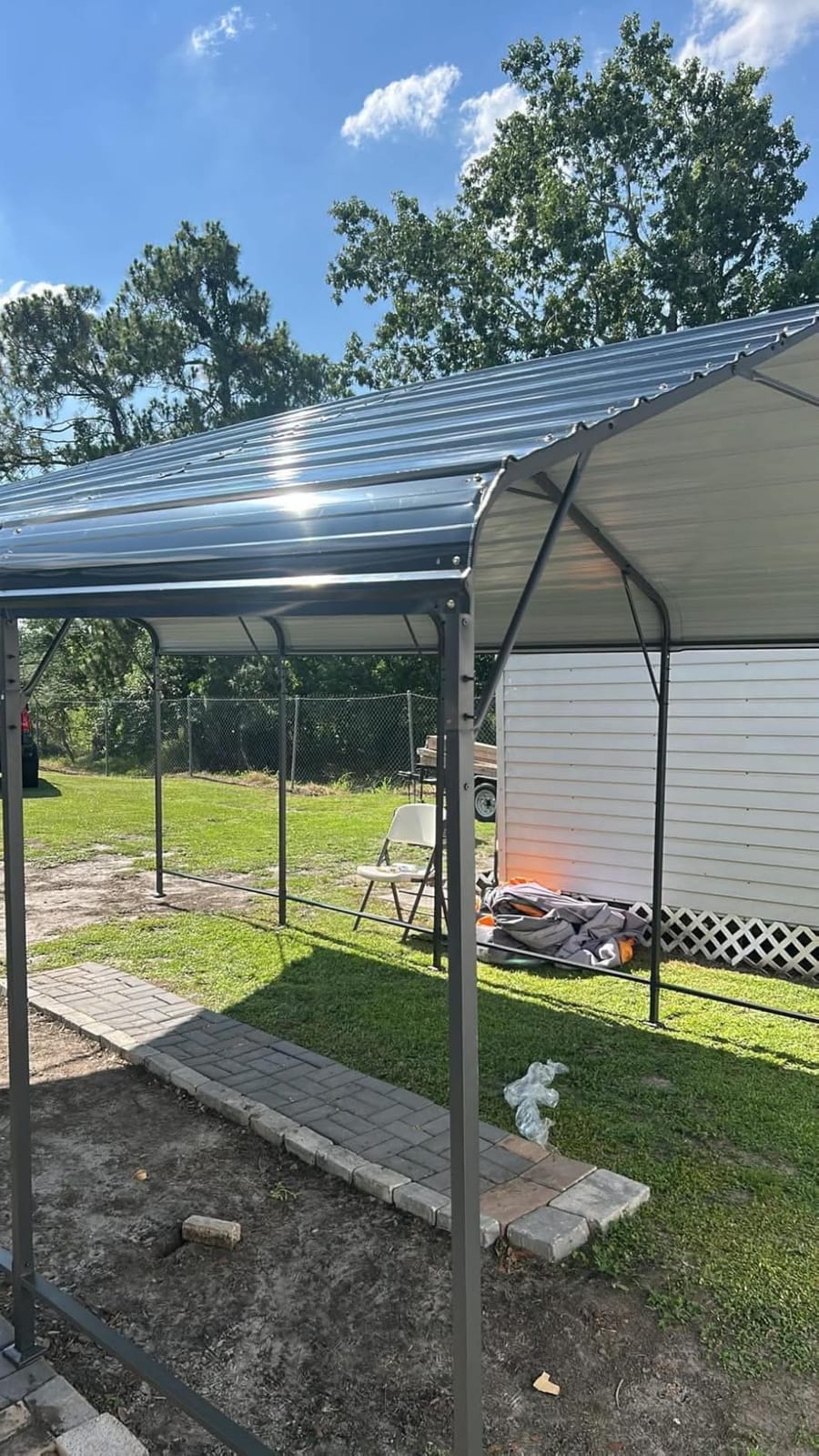 AirWire 10x15 FT Metal Carport Canopy with Reinforced Base | Heavy Duty Car port, Outdoor Galvanized Steel Garage Shelter for Boat and Truck customer photo 1