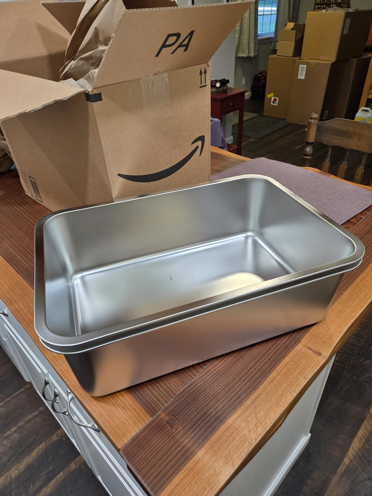 Kirecoo Large High Sided Stainless Steel Cat Litter Box, Non-Stick | Solid Metal Box, Odor Free, Non Stick, Rust Proof, Easy to Clean, Ideal for Cats, Kitten, Kitty & Rabbits, Indoor Use customer photo 2