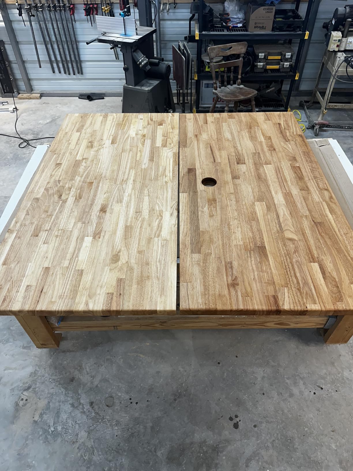Howizz Butcher Block Countertop 8ft x 25 x 1.5 Inches, Unfinished Solid Hevea Wood Table Top, Wood Countertop for DIY Desk Top, Workbench Top, Kitchen Countertop customer photo 1