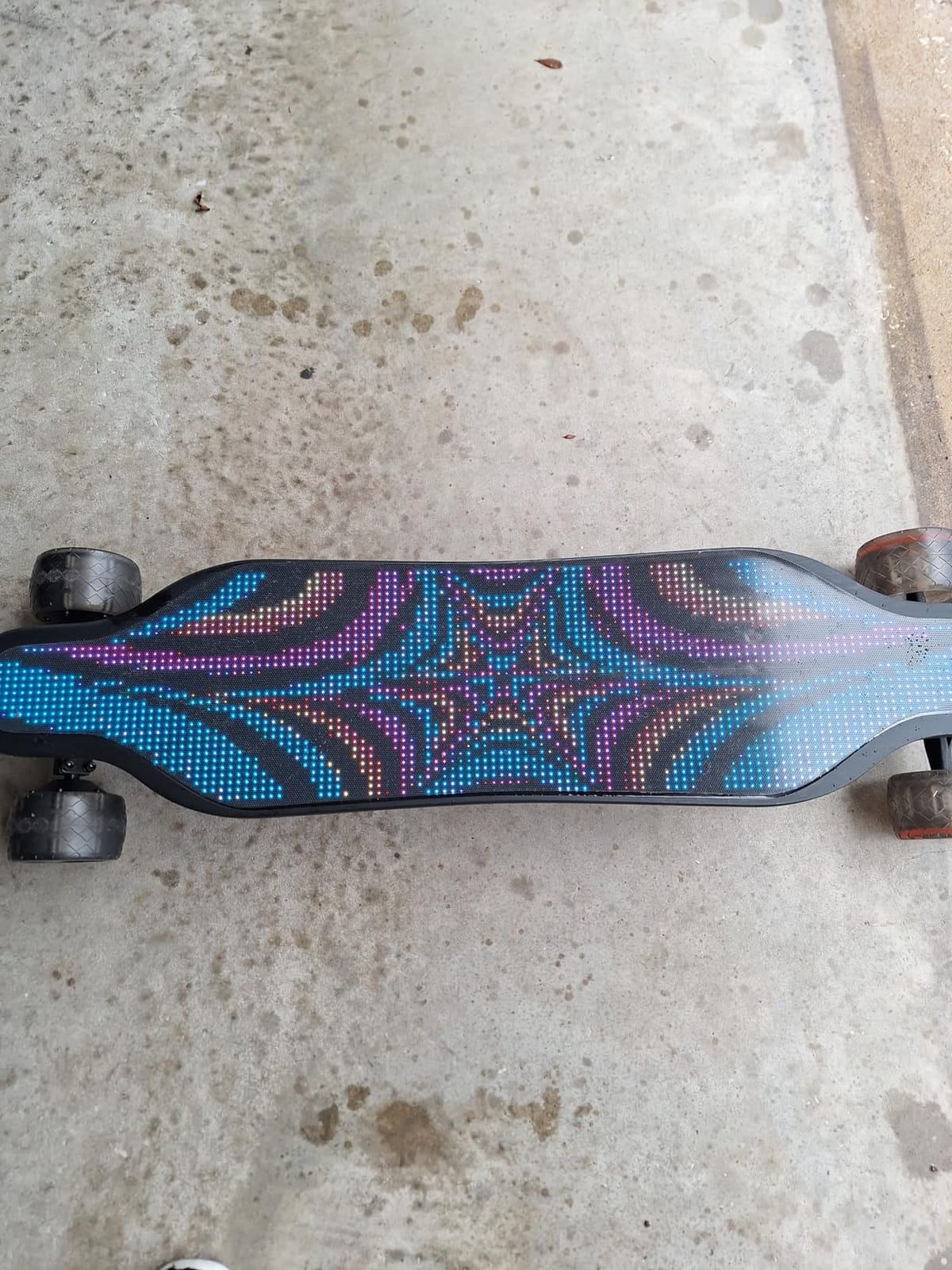Electric Skateboard - Full-Screen LED Deck & Swappable Battery | 4 modes from 13mph to 28mph, 25 Miles Max Range, 105*65mm PU Wheels, Swap Batteries in Seconds, 1200W Motors, 330lb Max Load customer photo 1