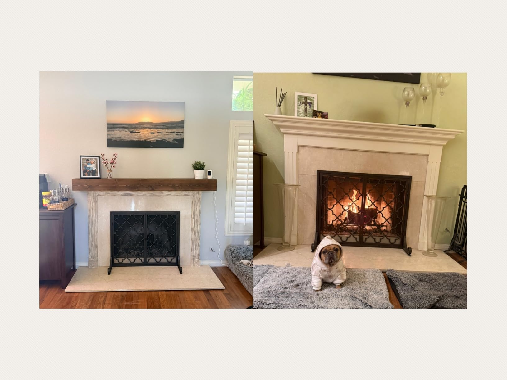 72'' Fireplace Mantel, 5'' Thick Pine Wood Floating Shelf, Wood | Handcrafted Rustic Finish, Concealed Brackets, Scratch-Resistant Surface, And Easy Installation For Living Room Decor customer photo 1