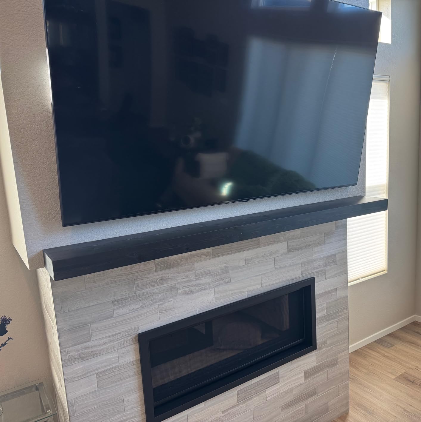 72'' Fireplace Mantel, 5'' Thick Pine Wood Floating Shelf, Wood | Handcrafted Rustic Finish, Concealed Brackets, Scratch-Resistant Surface, And Easy Installation For Living Room Decor customer photo 2