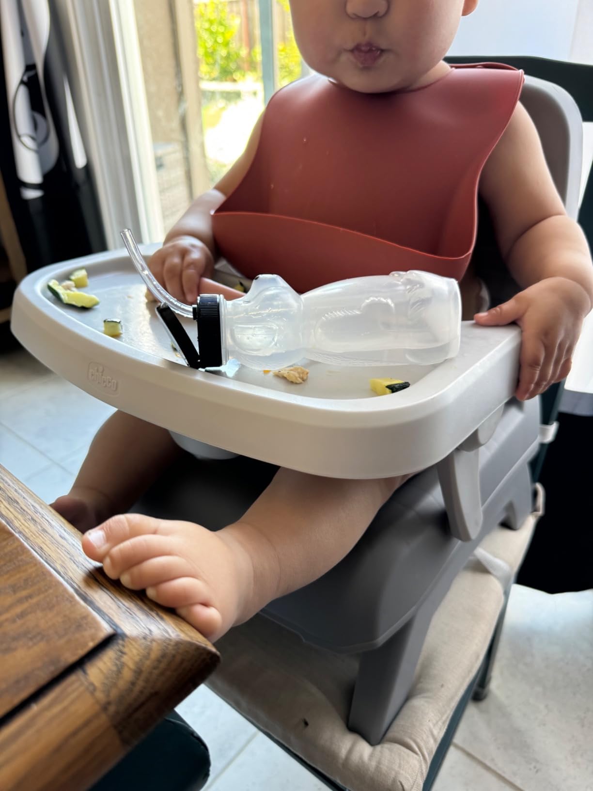 Chicco Bento 3-in-1 Portable Booster Seat for Kitchen Chair, up to 50 lbs | Sage/Green, converts to toddler chair or floor seat, 3-point harness, 2 heights, 6 months+, BPA-free dishwasher-safe tray customer photo 2