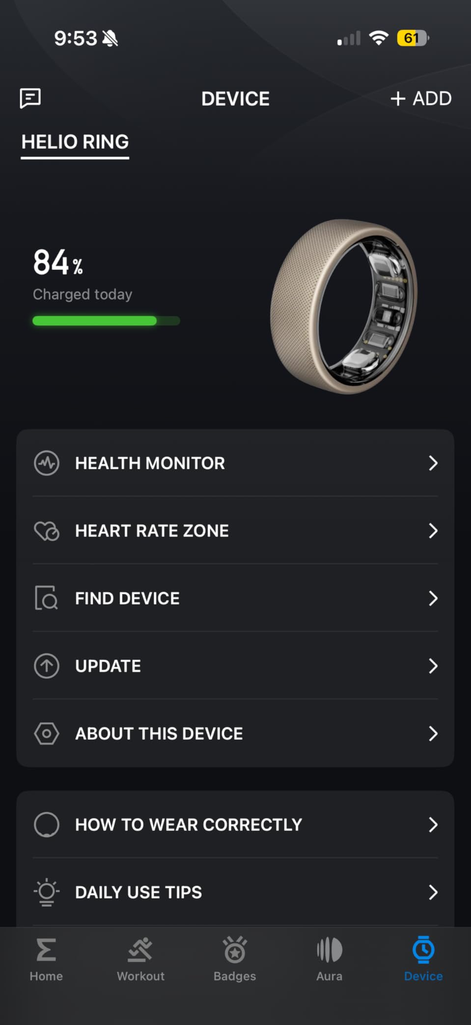 Helio Smart Ring - Monitor Sleep/Heart, Water-Resistant, iOS/Android | Subscription Free, Titanium Alloy, Fast 1.4-Hr Charging, Monitor Sleep, Heart Rate & Stress customer photo 1