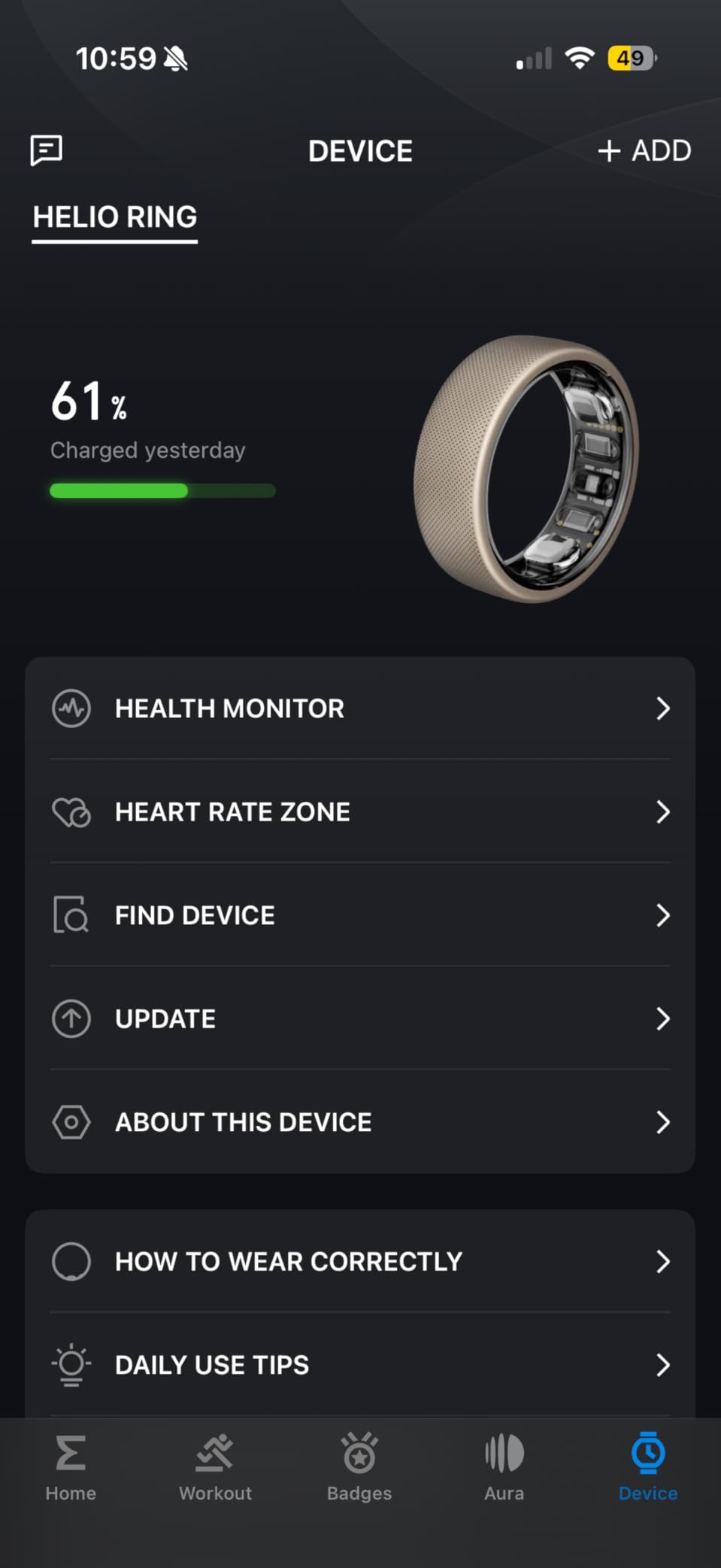 Helio Smart Ring - Monitor Sleep/Heart, Water-Resistant, iOS/Android | Subscription Free, Titanium Alloy, Fast 1.4-Hr Charging, Monitor Sleep, Heart Rate & Stress customer photo 2