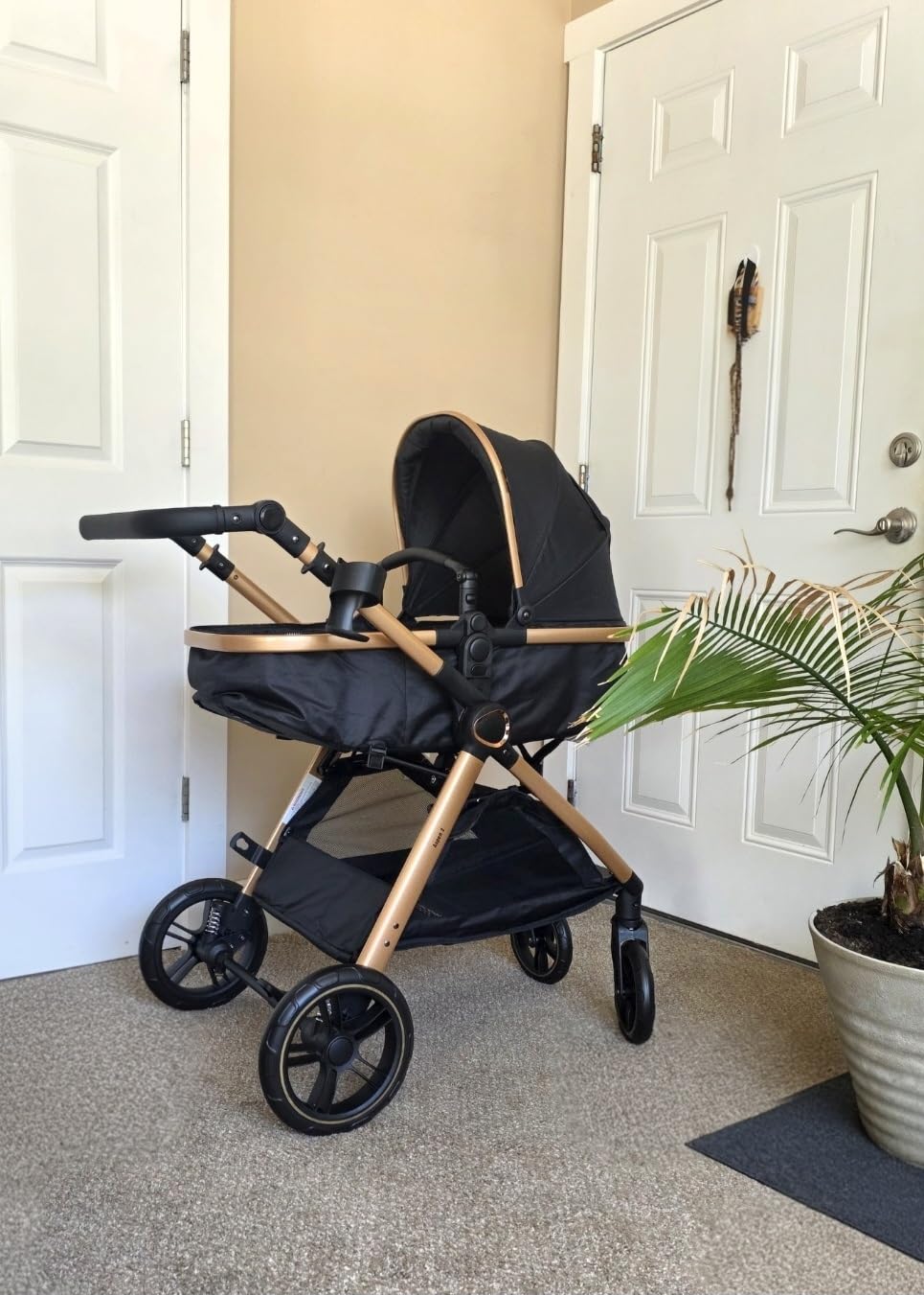 Accombe 2-in-1 Convertible Baby Stroller for Newborn to Toddler | Skin-friendly Breathable Fabric, All-terrain Wheels for Smooth Ride, Adjustable Canopy with UPF50+ Protection customer photo 1