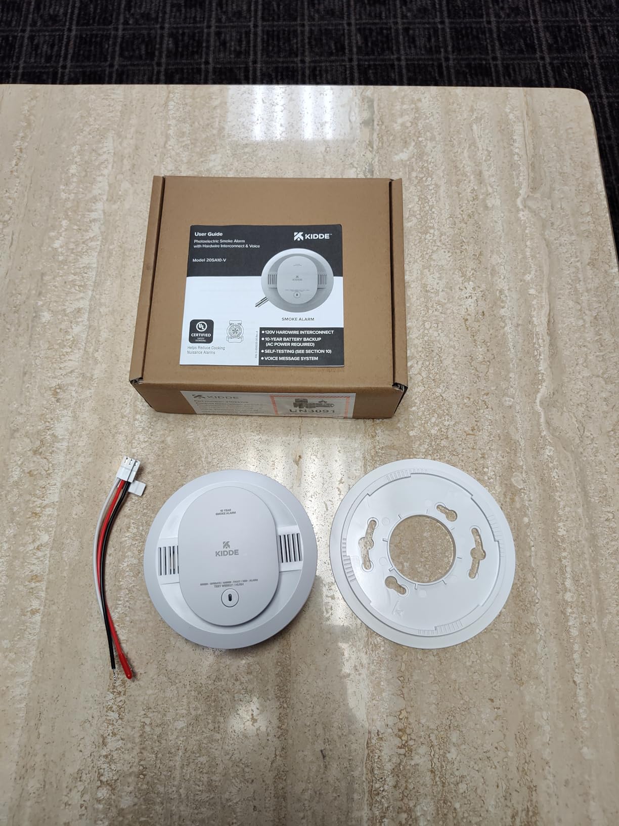 Kidde Smoke Detector, Hardwired & 10-Year Battery Backup, 20SA10-V, 1 Pack | Voice Alerts, Wired Interconnect Capability customer photo 1