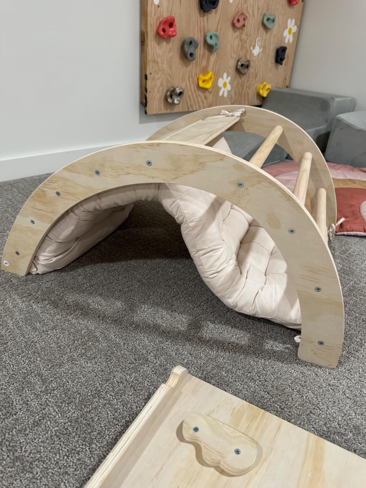 Pikler Triangle Set with Cushion, 7 in 1 Toddler Climbing Toys Indoor | Foldable Space-saving Design, Montessori-inspired Learning, Reversible Slide & Ramp, ASTM F963 Standards for Toddlers 18M-5Y customer photo 2