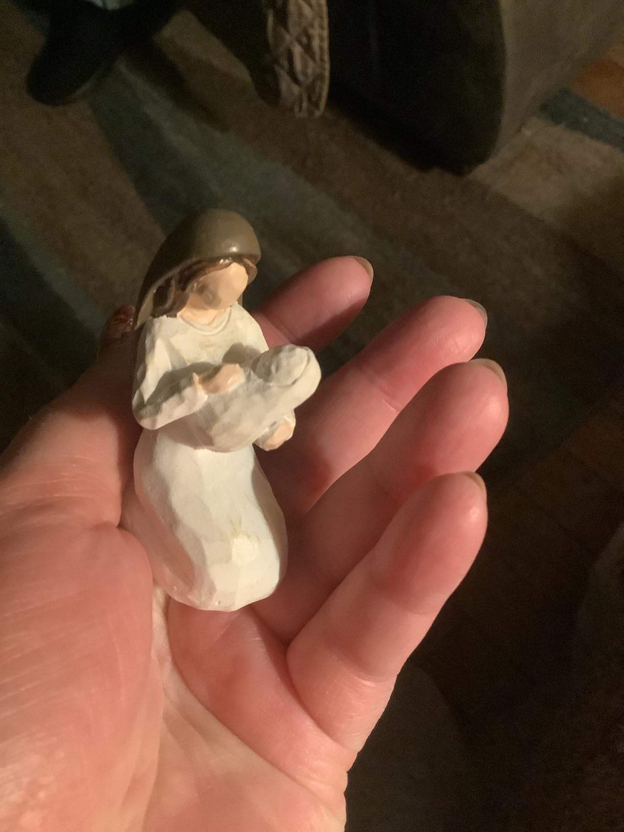 AOMOONOA White Nativity Set, 11Pcs Miniature Nativity Scene Tabletop customer photo 1