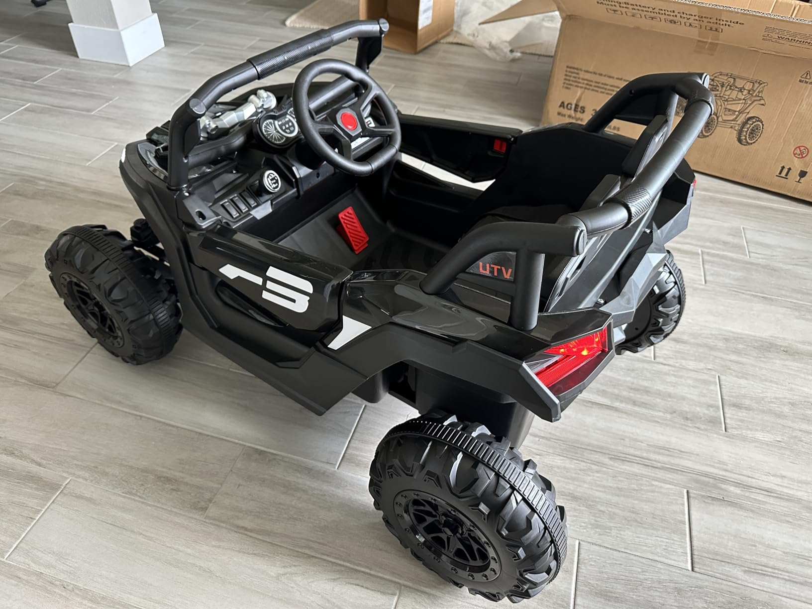 24V Ride On Car for Kids w/Remote Control, JOYRACER Battery Powered Off-Road UTV, 4x150W Motors, 4 Shock Absorbers, 4.5 Mph Max Speed, Bluetooth, MP3, Lights, Electric Car for Big Kids customer photo 1