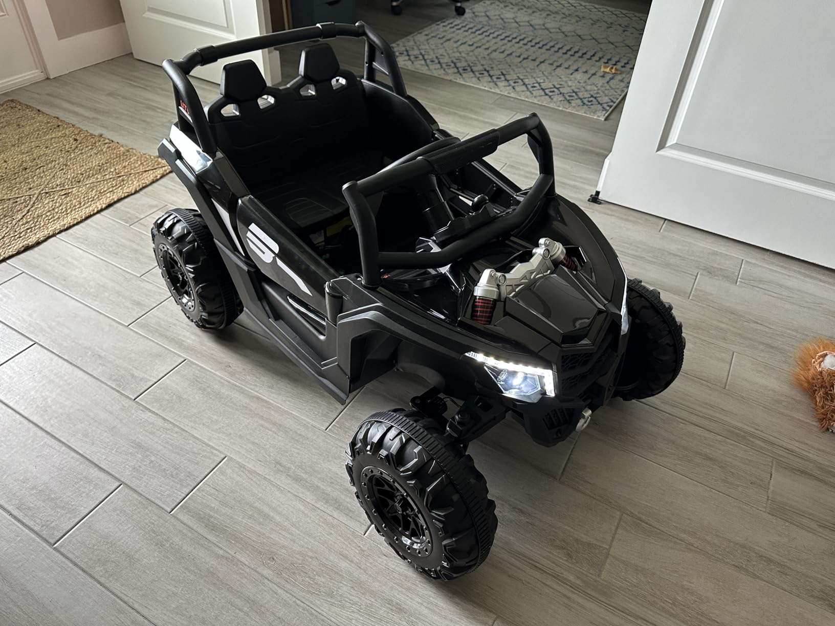 24V Ride On Car for Kids w/Remote Control, JOYRACER Battery Powered Off-Road UTV, 4x150W Motors, 4 Shock Absorbers, 4.5 Mph Max Speed, Bluetooth, MP3, Lights, Electric Car for Big Kids customer photo 2