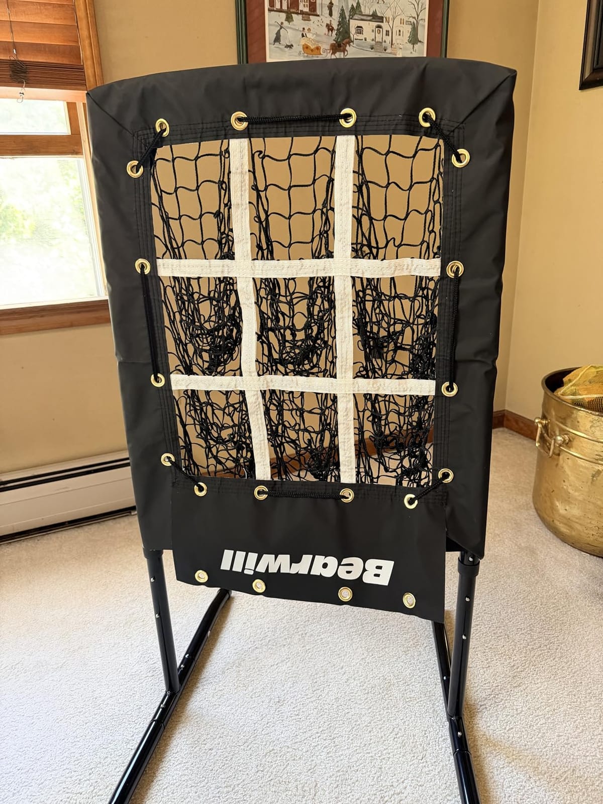 Bearwill Pitching Net, 9 Hole Baseball Pitching Net with Strike Zone | Baseball Softball Pitching Target Net, Heavy-duty Base, Adjustable Height, Tear-resistant Netting, Indoor Outdoor Use customer photo 1