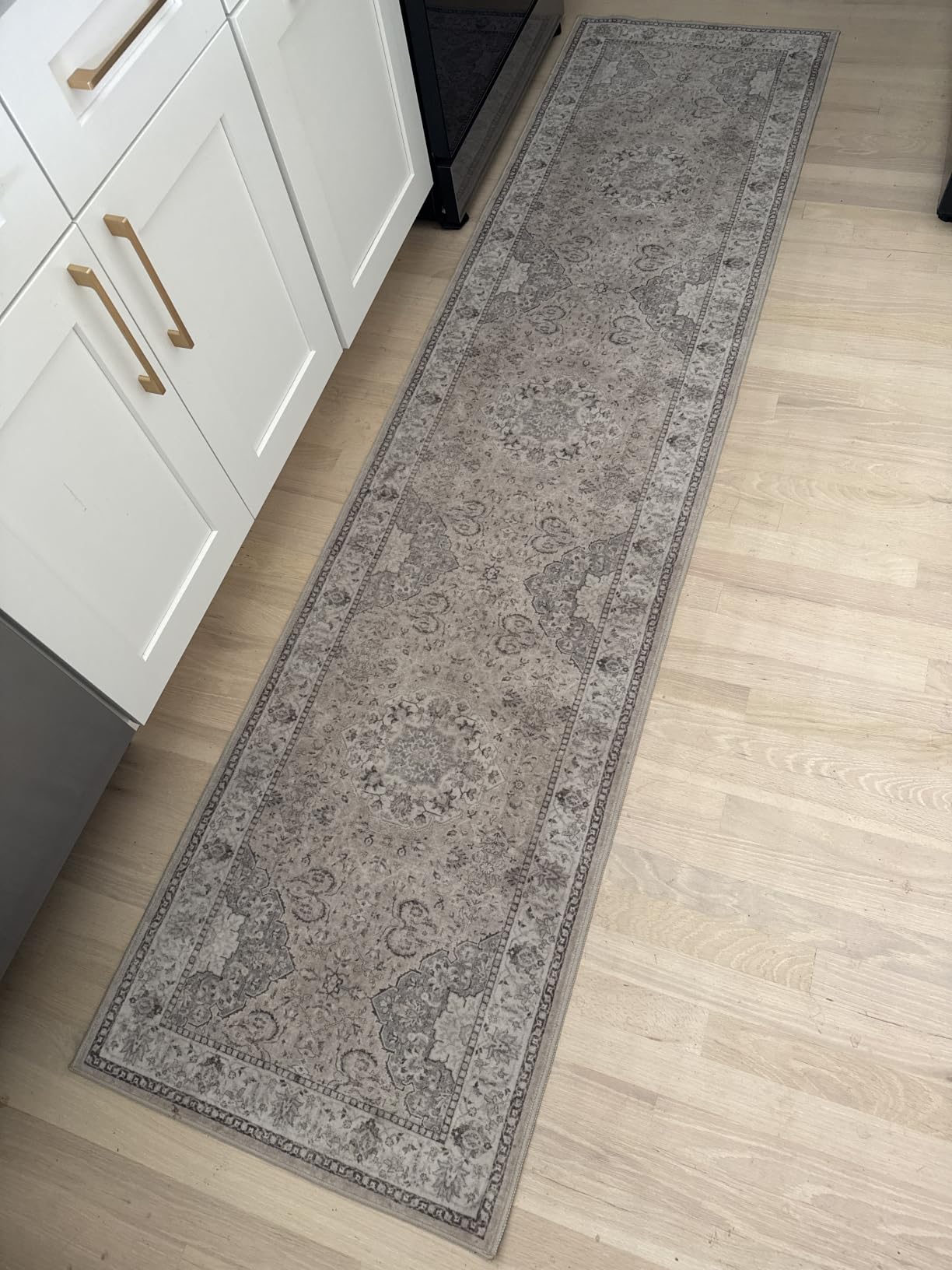 2x6 Hallway Washable Runner Rug : Vintage Soft Kitchen Laundry Runner with Non Slip Backing Farmhouse Entryway Living Room Floor Mat Stain Resistant Carpet for Bedroom Bathroom Distressed Beside Rug customer photo 1