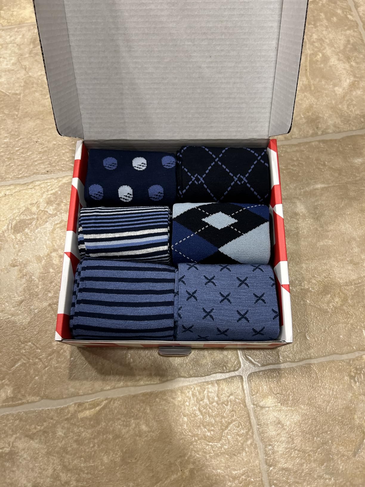 Mens Dress Socks Business Casual Pattern, 6-Pairs Bamboo Crew Sock for Men Shoe Size 8-13 customer photo 2