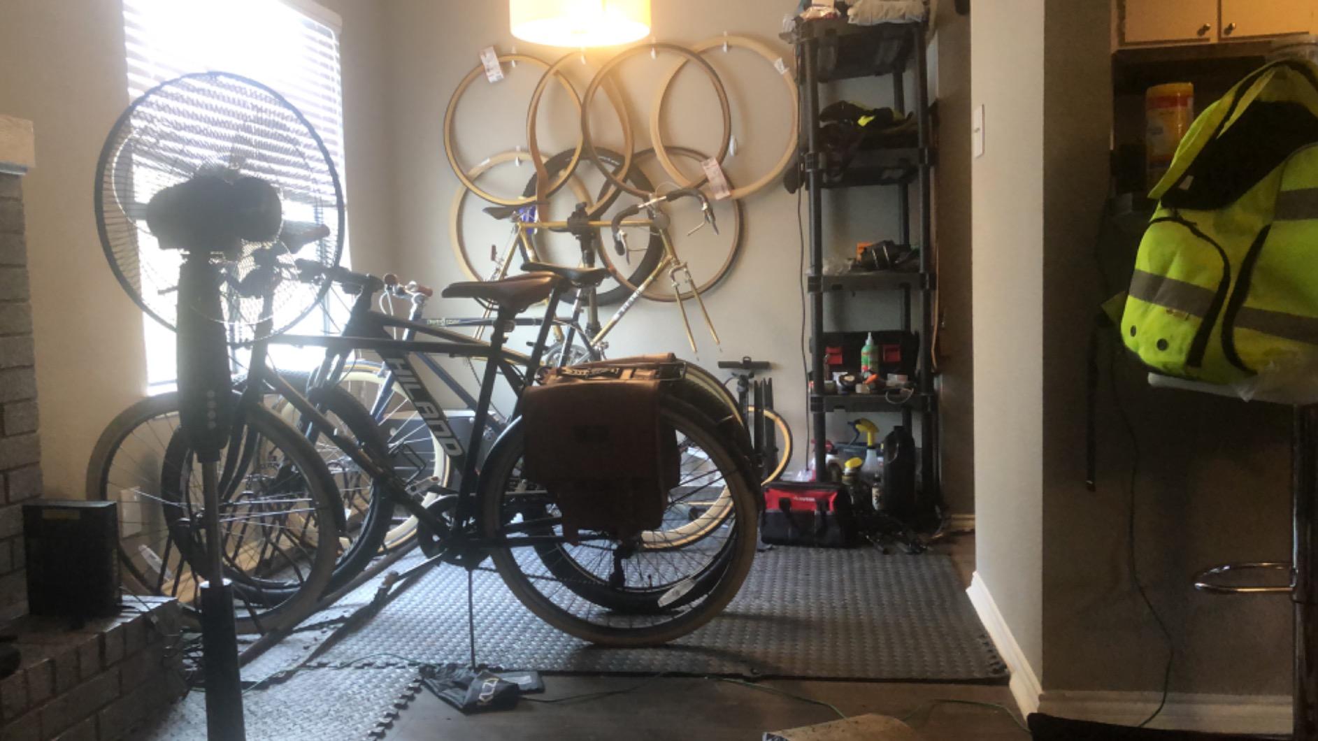 Simple Houseware 5-Bike Adjustable Floor Storage Rack for Garage, Black | Bicycle Parking Stand Organizer for Road and Kids Bikes customer photo 2