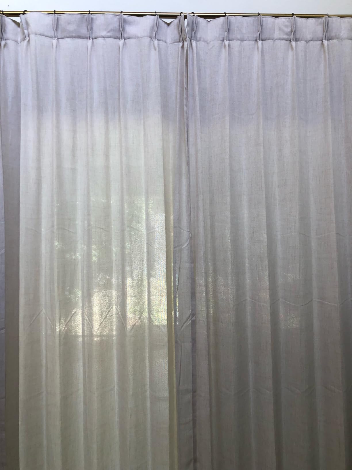 Pinch Pleated Linen Curtains 96 Inches Long for Living Room Bedroom, Light Filtering Boho Window Drape 96 inch 2 Panels Burgs with Hooks&Rings 8ft Cream Birch Sliding Glass Door Sheer Curtain Decor customer photo 2