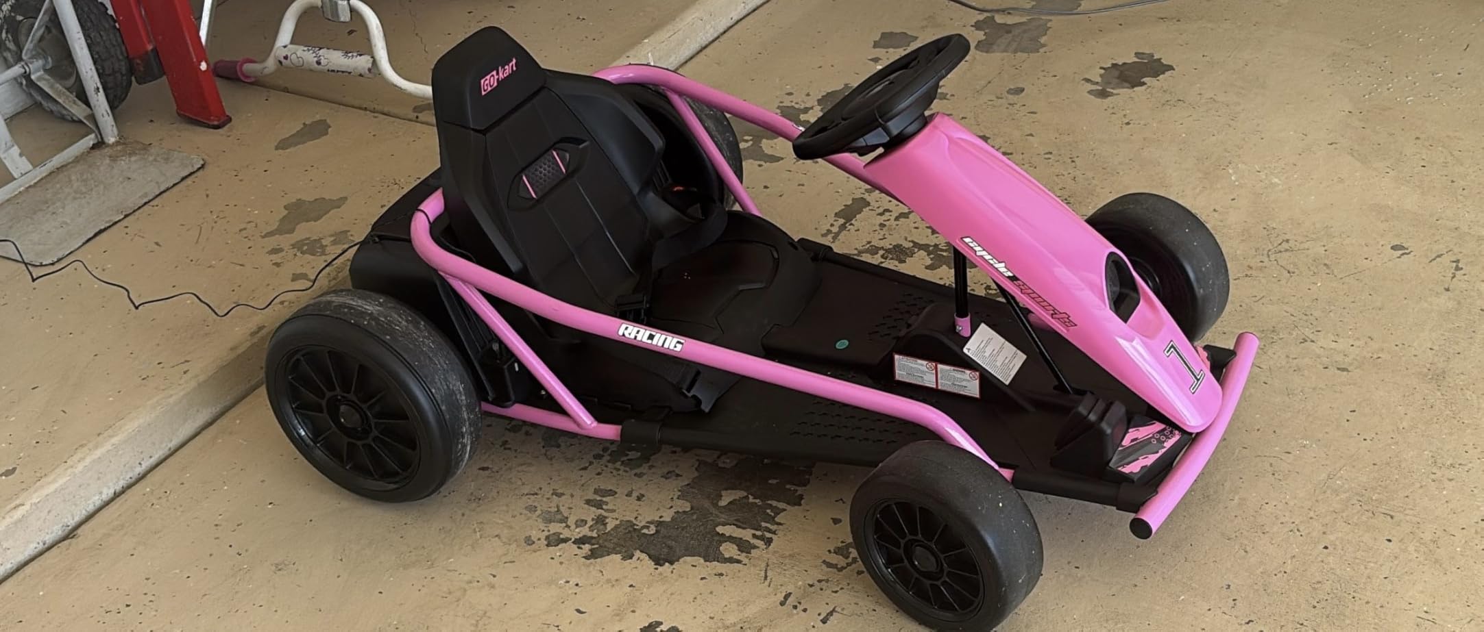 Aosom 24V 8.1 MPH Electric Go Kart Drifting Car Kids Ages 8-12 Blue customer photo 1