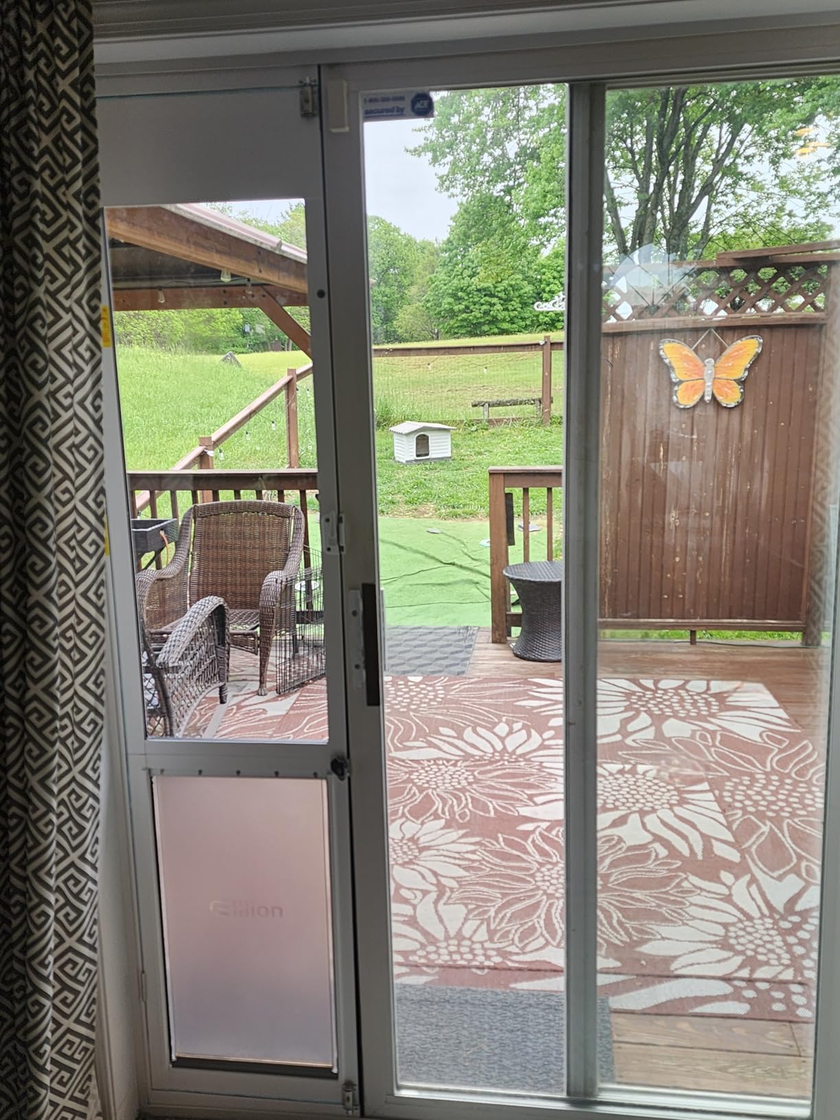Large Dog Door for Sliding Glass Door, Openable Pet Door for Sliding Glass Doors, All-Metal Framed & Panel & Lock, Adjustable 75 7/8