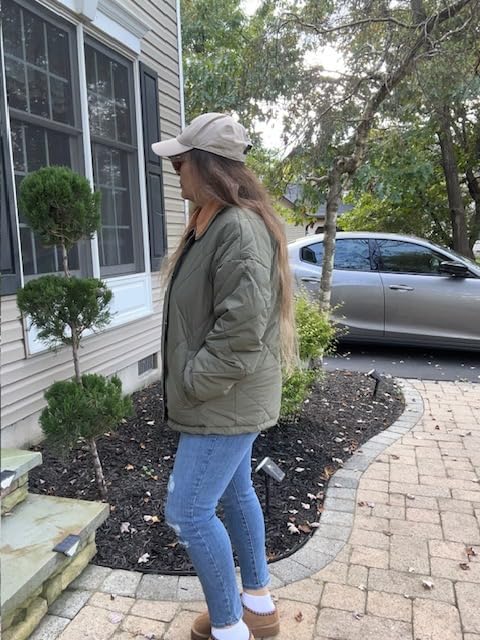 Dokotoo Women's Winter Casual Quilted Jackets Long Sleeve Button Down Puffer Jacket Padded Outerwear Coats customer photo 1