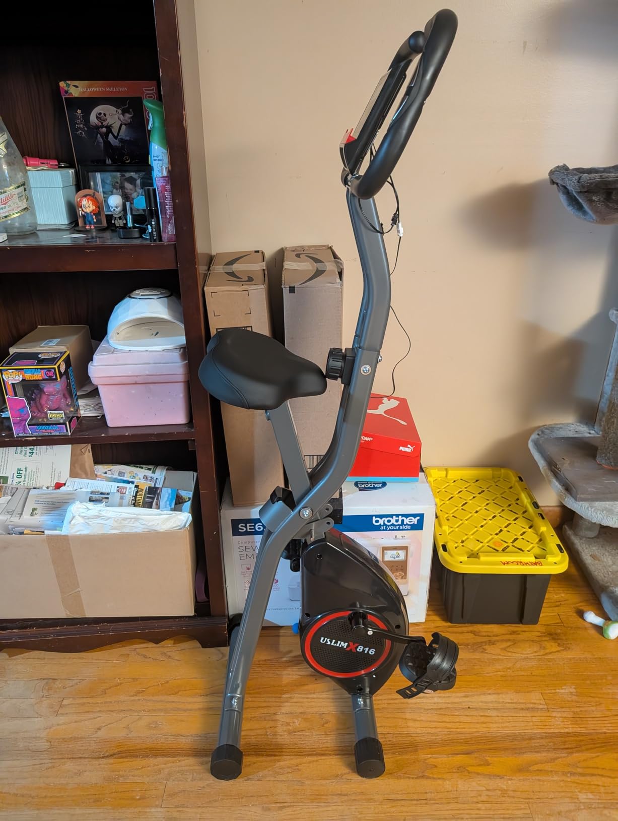 Lightweight 33LB Foldable Exercise Bike for Small Apartments, Stationary Bikes for Home Workout, Indoor Portable Cycling Bike with 16-Level Magnetic Resistance, 260LBS Capacity, 5.5 LBS Flywheel customer photo 1