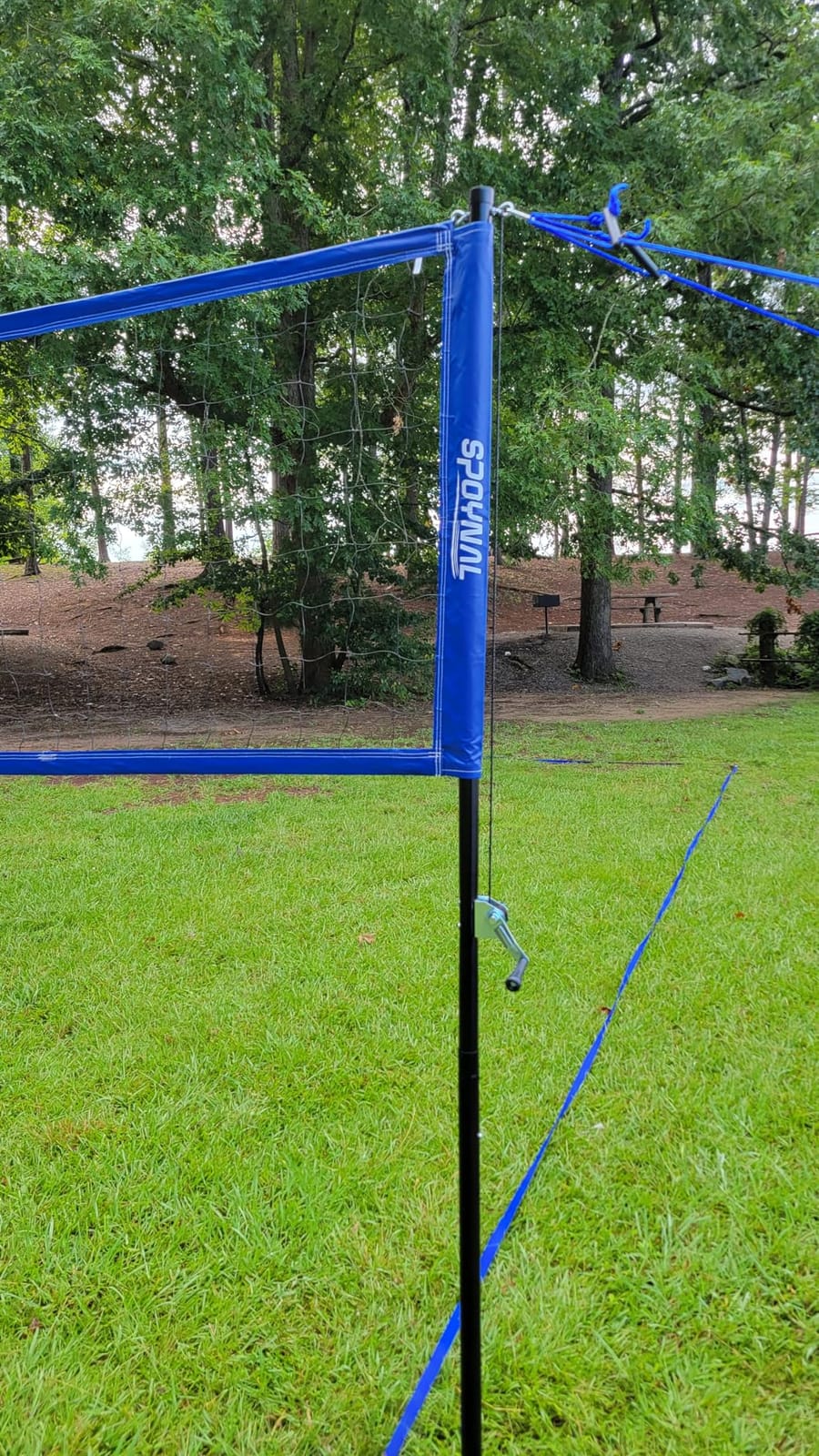 SPOYNAL 32FT Outdoor Portable Volleyball Net Set, Adjustable Height & Winch | Anti-sag Includes volleyball, pump, boundary line and carry bag; adjustable to 8, 7.8 and 7.4 FT for backyard, beach & lawn customer photo 2