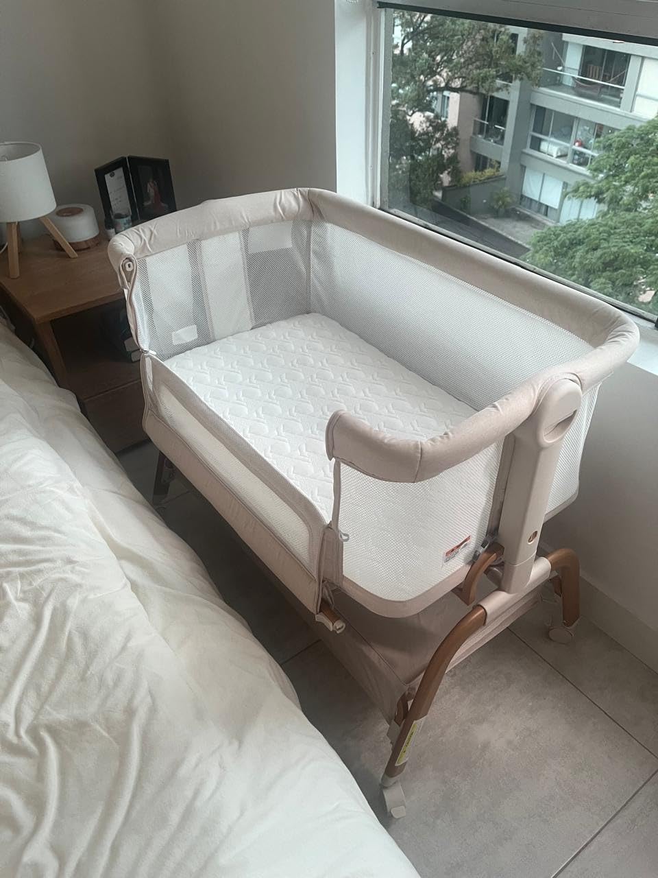 BabyBond Bassinet Bedside Crib, Stable and Secure Crib for Newborns, Beige | 3-in-1 Baby Bassinet Bedside Sleeper with Mattress and Sheet, Anti-Reflux, Full-Mesh Sides, 6-Height Adjustable customer photo 1