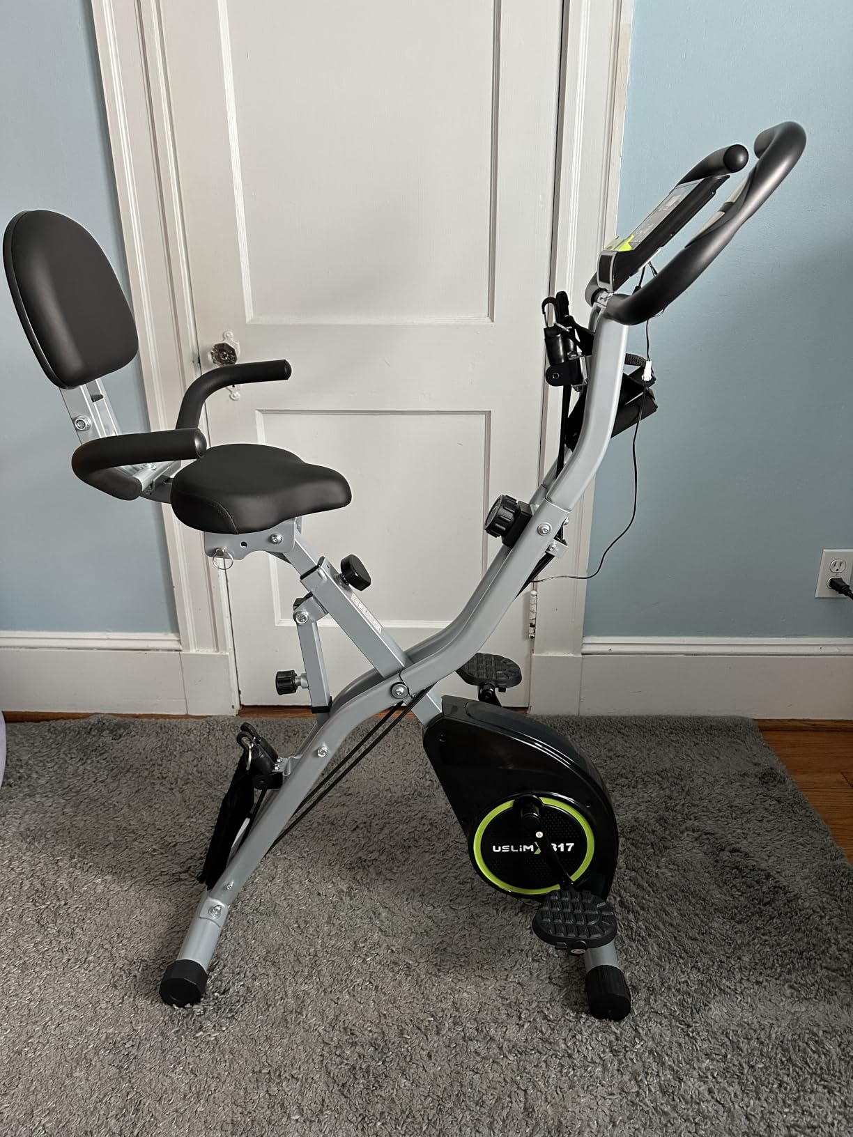 Foldable Exercise Bike Stationary Bikes for Home, 5 IN 1 Indoor Workout Bike, with 16-Level Quiet Magnetic Resistance, 6.6 LBS Flywheel and 300LBS Capacity, 2025 Designed 817 X-bike customer photo 2