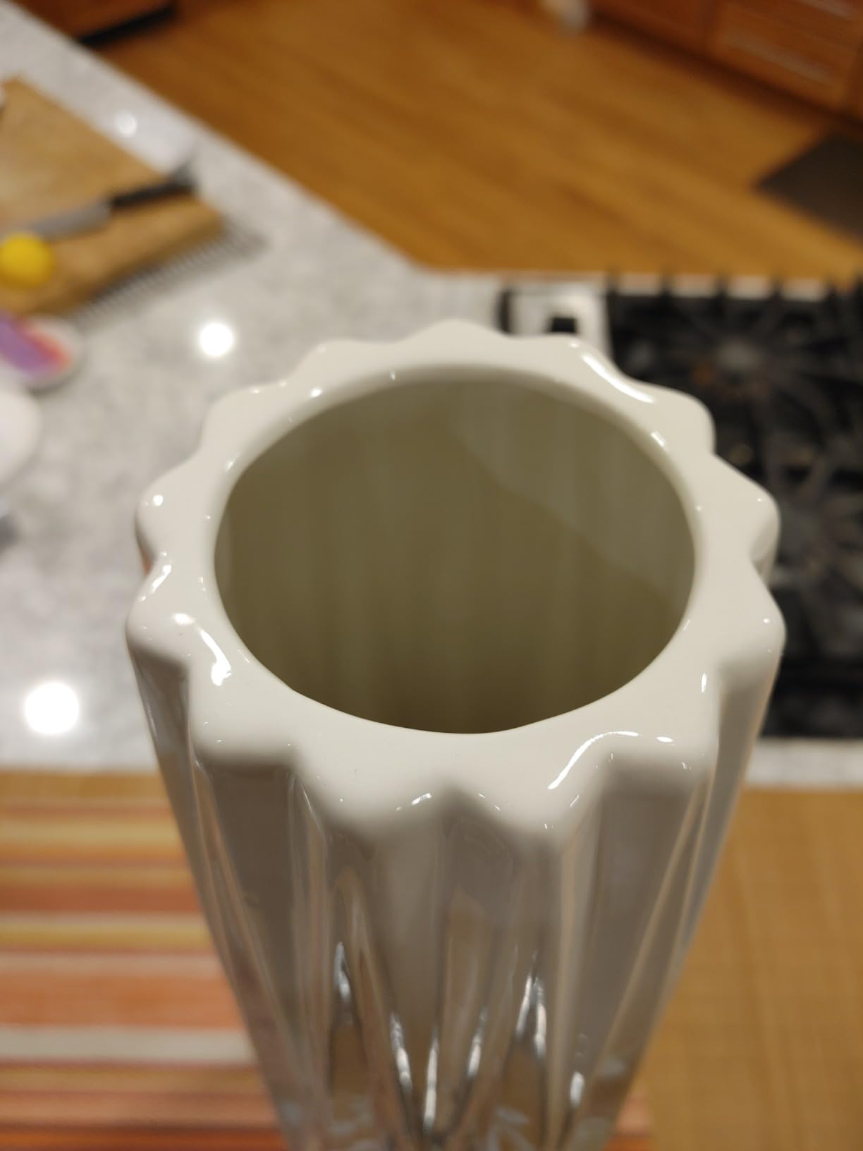 White Floor Vase, Ceramic 18