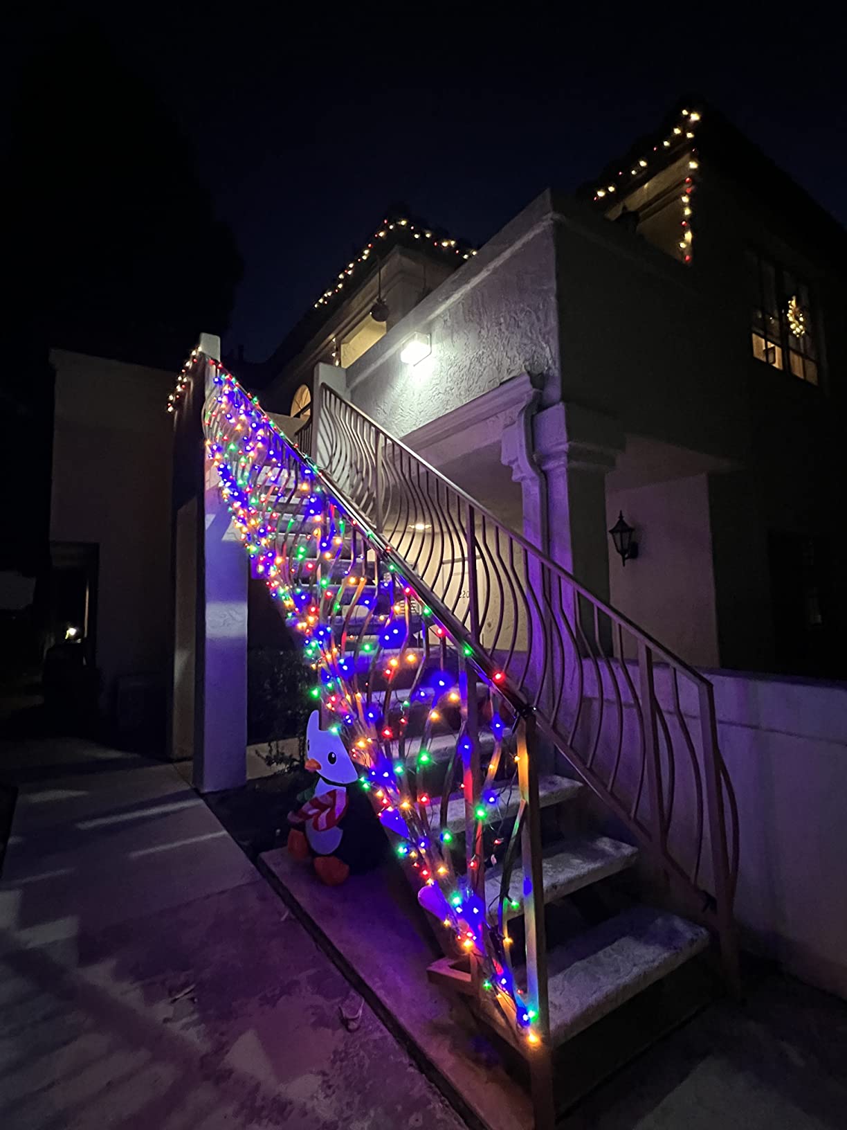 Dirnun Led Christmas Net Lights Outdoor Christmas Lights Multicolor 160LED 5ftx7ft, Waterproof Outdoor Indoor Fairy Mesh Net Light for Xmas Party, Yard, Patio, Trees, Shrubs, Bushes Decorations customer photo 2